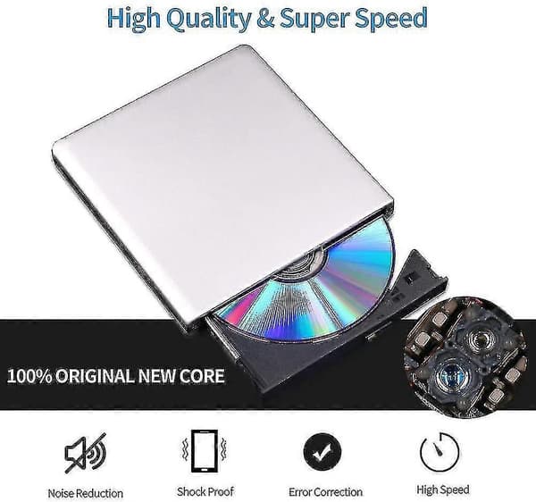 Ekstern DVD-stasjon 3d, Usb 3.0 og Type-c Cd Dvd-leser