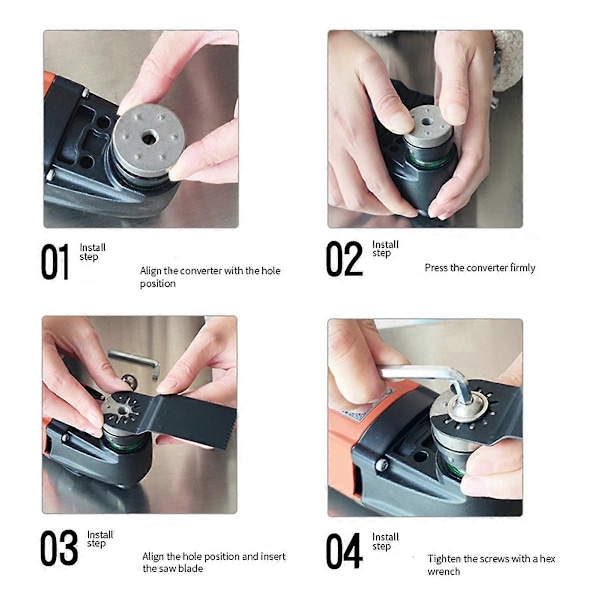 2 Sæt Konverter til Starlock Adapter Værktøj Star Lock System Elværktøj Oscillerende Savblad Adapter