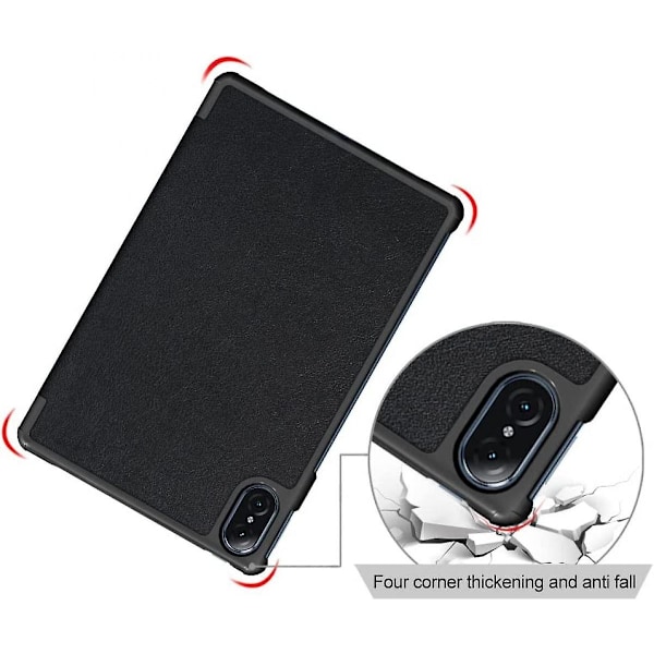 Til Huawei Honor V7 Pro Tablet Cover, Tri-Fold Beskyttende Stå Computer Hårdt Shell Slankt Etui med Auto Sleep/Wake Beskyttelsespose Cover (Farve: Sort