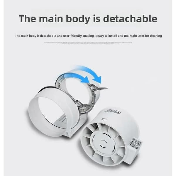 Udstødningsrørsventilator Rørventilator Inline Kanalventilator Ventilationsudsugningsblæsere Stille til Kanaler 4 Tommer White 4 Inches