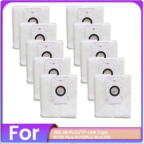 10PK Støvpose Sett for TP Link Tapo RV30 Plus RV10 for 360 S8 PLUS