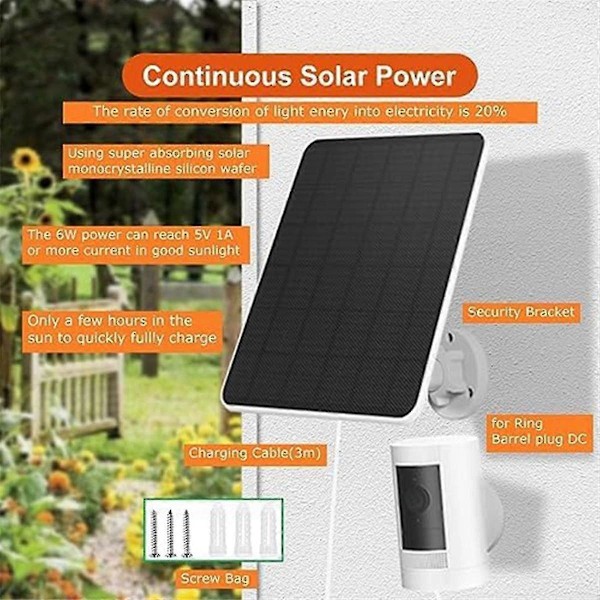 Lämplig för solpanel för, För 6W Ring solpanel, För solpanel för Ring Spotlight Cam Battery-FO SHAN RAN WANG