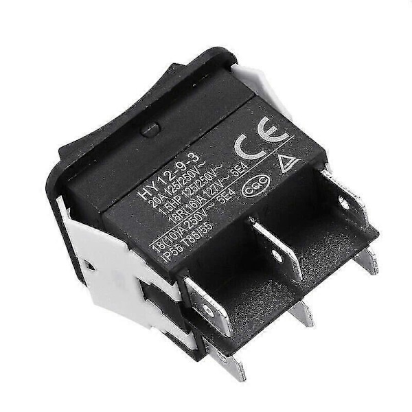 1st Hy12-9-3 6-stifts industriell elektrisk vippströmbrytare 125/250 V tryckknapp strömbrytare På-av-på strömbrytare