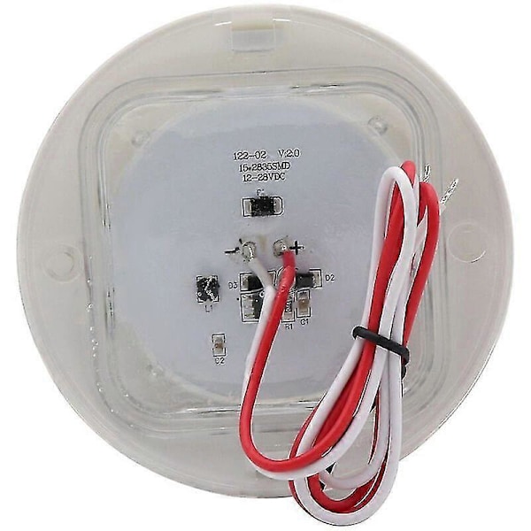 15 LED:n pyöreä auton sisävalo, 12V valkoinen valo, vedenpitävä sisävalo, 95mm