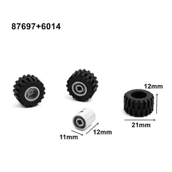 48 st Mini Hjulaxlar Paket Block Biltillbehör Däcknav Klassiska Byggklossar Barn DIY Leksaker
