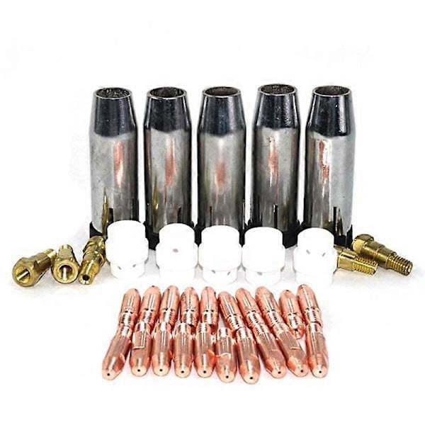 35 kpl 24KD hitsauspolttimen kulutusosia 1,0 mm MIG-polttimen kaasuputken kärjen pidike kaasunhajotin MIG MAG W -hitsaukseen
