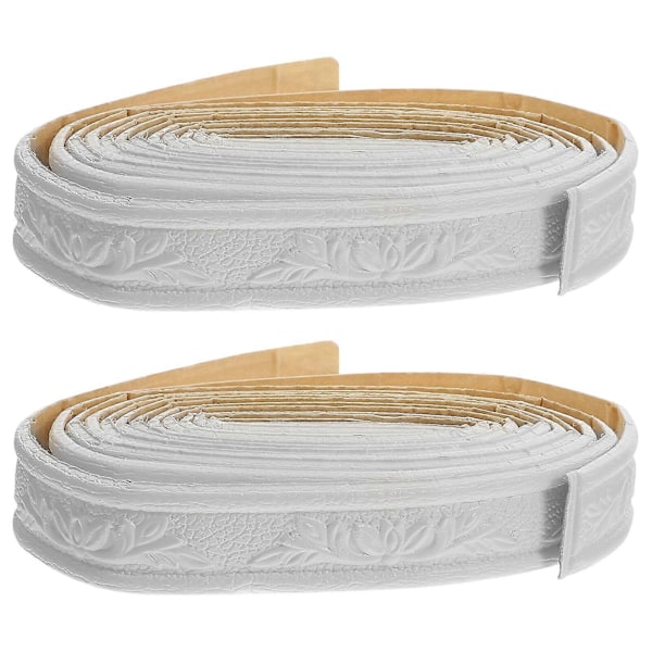 2 Rullar Tapetbård 3D Vägglist Sockel Bård Kantlist Självhäftande Väggdekal