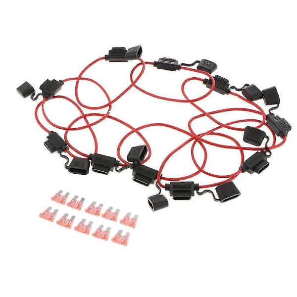 Inline sikringsholder Testet til 12V 30A sikringer Bil Motorcykel 10 stk
