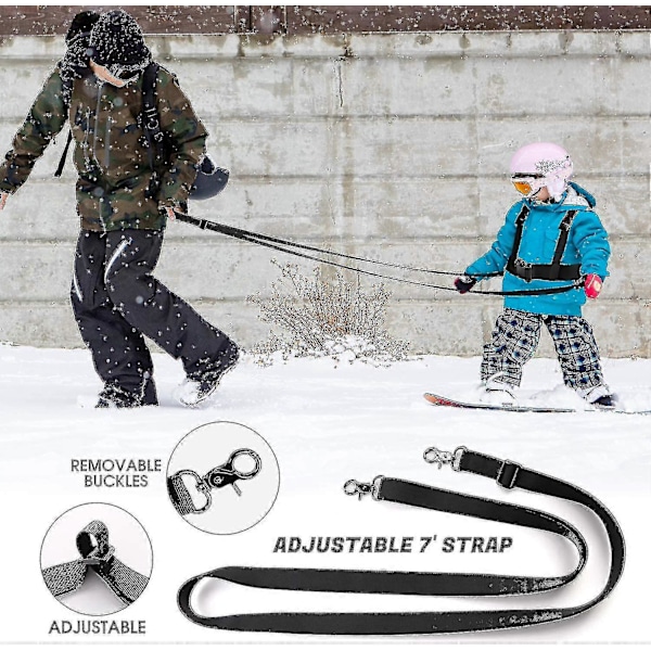 Ski- og snowboardsele for barn med avtakbar line, metallkoblingsring Easy Lift _b