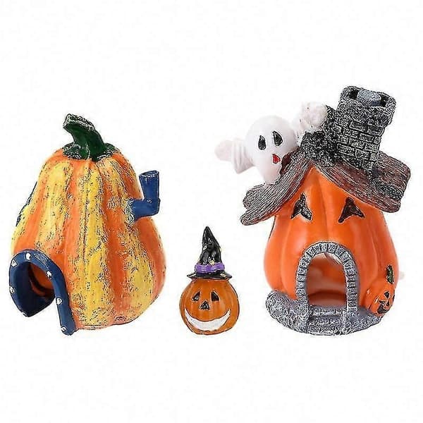 3 stk gresskar-design dekorasjoner til Halloween-fest