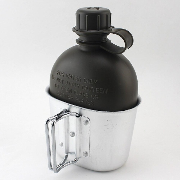 JUSCH 1000ML Stor Kapacitet Sport Utomhus HDPE Vattenkokare Bärbar Vattenflaska Vikbar 700ml Mugg I Militär Kamouflageväska(WZ2217),QINWEI-968