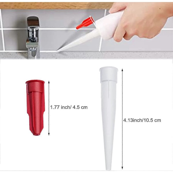 10 Stycken Tätningsmunstycke Lock Set Ersättning Silikon Tätningsmedel Munstycken Tätningspluggar Tätningsverktyg
