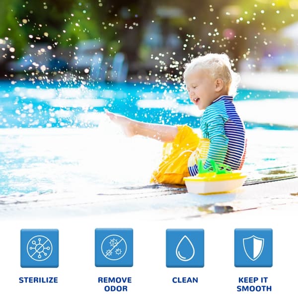 Poolrensetabletter, multifunktionelle brusetabletter til klaring, deodorisering og pletfjerning af poolvand.