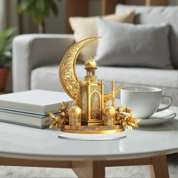 Akryl Måneslotspynt med 2D Fladt Halvmånedesign Yellow
