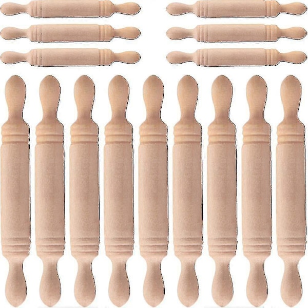 30 stk Mini Tilbehør Miniatyr Tre Kjevle Miniatyr Dekor Liten Håndverk Kjevle Liten Kjevle