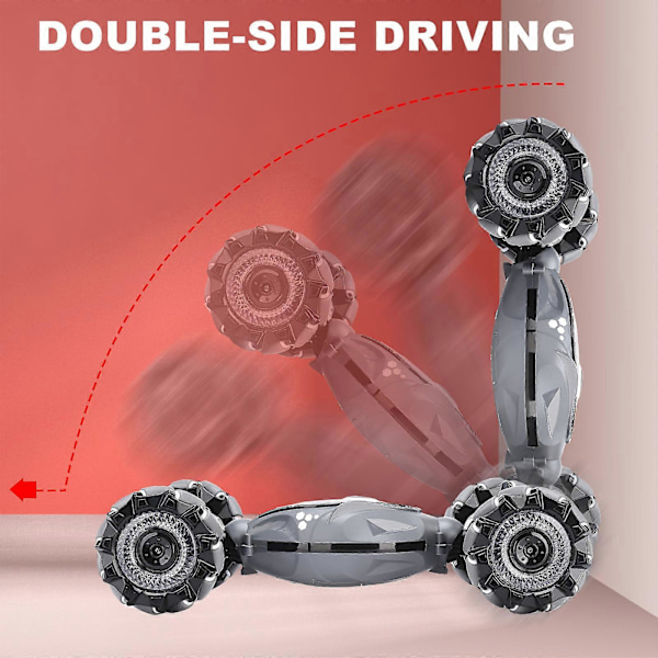 360 astetta pyörivä kauko-ohjattava stunt-auto värikkäillä valoilla, 2 tilaa