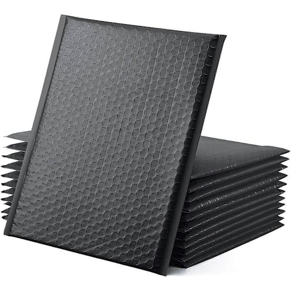 20 stk. Poly Boblekuverter A4 Sort 254 x 330 mm (10x13 tommer) Polstrede Kuverter Bobleforet Poly Kuvert Selvforseglende til Emballering Forsendelse Post