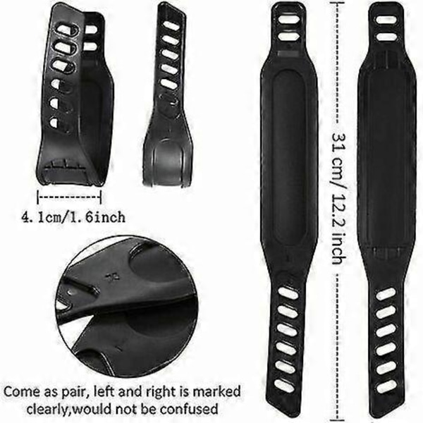 Motionscykel Pedal Stropper Gummi Pedal Stropper Nem Justering Universal Pedal Stropper Til Motionscykel 2 Par Sort