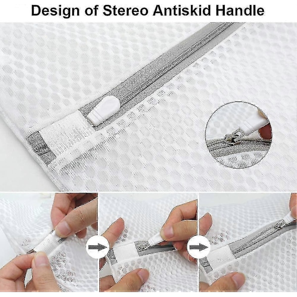 Extra Stor Mesh, 2-pack Tvättnät med Dragkedja för Ömtåliga Kläder, Tvättmaskin- och Torktumlarsäkra Kläder För C