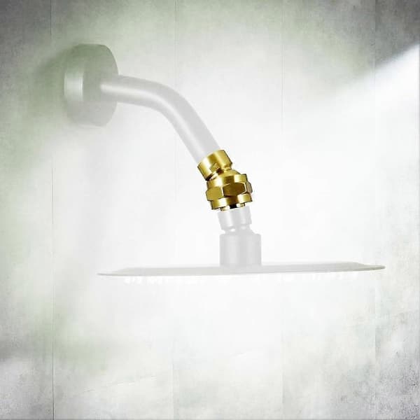 Solid messing dusjhode svingkuleadapter, justerbar dusjarmforlengelse Gold