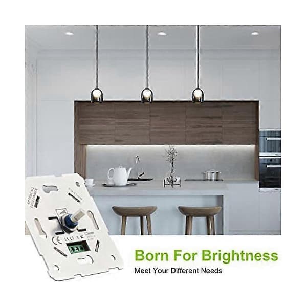 LED Dimmer Switch, Infälld Dimmer för Dimbar LED och Halogen, 5-300 W Dimmer Switch LED, Ph