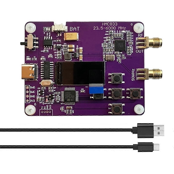 6GHz RF Signalgenerator 23.5mhz-6000mhz Modul Tastaturversjon Oled Skjermvisning HMC833