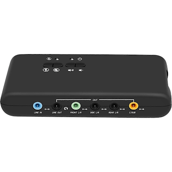 USB 7.1 Ekstern Lydkort, 8-kanals - 7.1 Kanals USB Lydboks - Opptil 8 Høyttalere - Dynamisk 3D Surroundlyd - Samtidig Opptak og Avspilling