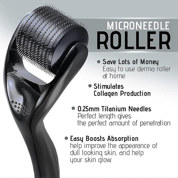 Derma Roller Microneedle Roller För Ansikte, Skäggroller, Microneedling Roller Skäggväxtkit, Hårväxt Skäggvårdskit | För Kvinnor och Män Hudvård
