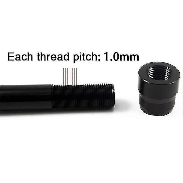 Pyörän läpiakselin mutterit M12x1.0mm, 1.0mm kierteellä, M12 navat, putkiakseli, skewer-korkki, 1.0mm kierteiden väli, pyörävarusteet