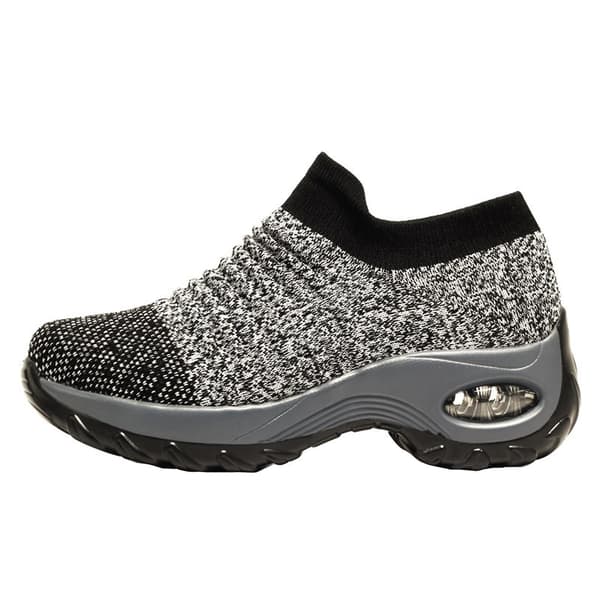 Fleksibel Ortopædisk Sko Elegante Elastiske Slip-on Flade Sko til Kvinder Mesh Overdel Åndbare Sneakers Gray 43