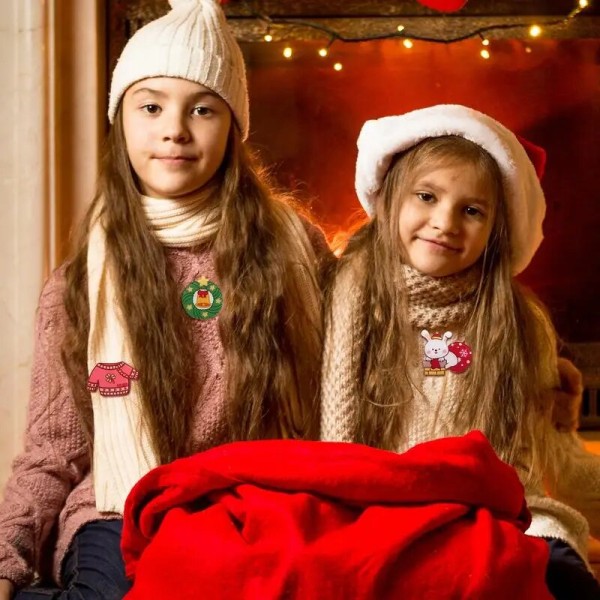 Juladventskalender 2023 Överraskningskalender med brosch Julklapp till dotter Son Barnbarn brorsdotter Advent