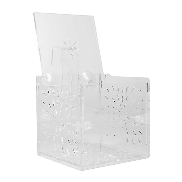 Akvarium Uppfödnings Isolationsbox Partition Inkubator Akryl Transparent Akvarium Inkubator Rack (10x10x10cm)