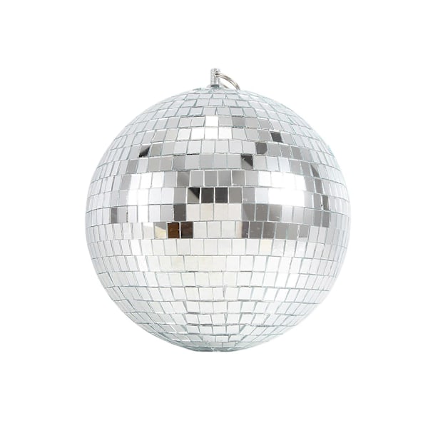 Färgglad Scenbelysning Effekt 8 Tum 20cm Disco Spegel Glitterboll Lättvikt Silver Jul Pa