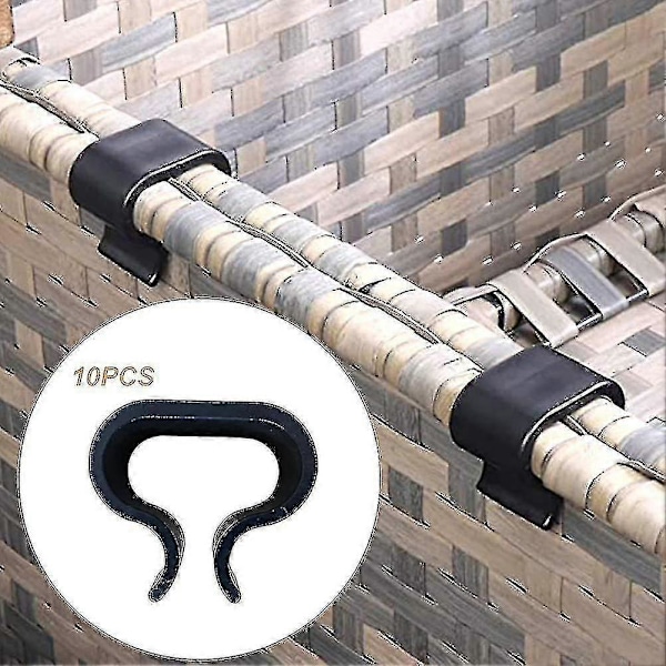 10 stk. Rattan Sofamøbelclips Flet Patio Møbelclips