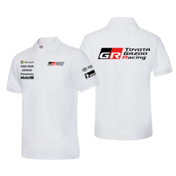 Ny T-shirt Toyota teamuniform GR racingslagströja halvärm teamuniform racingdräkt white L