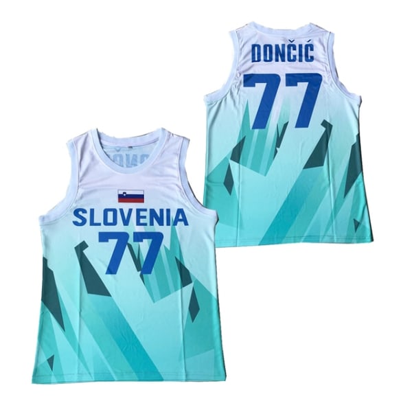 2023 sommar ny BG basketball SLOVENIA#77 sytröja style 1 XL