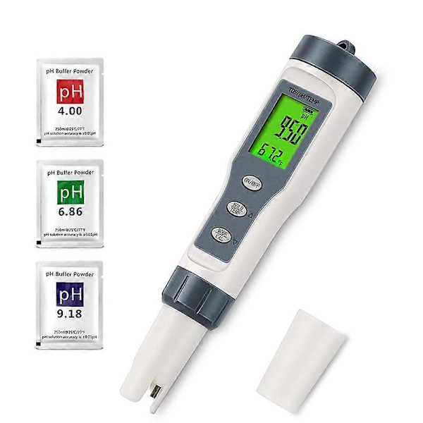 3 i 1 Digital PH-mätare för Vatten, TDS/PH/Temp-mätare, Vattentestare för Dricksvatten, Pool