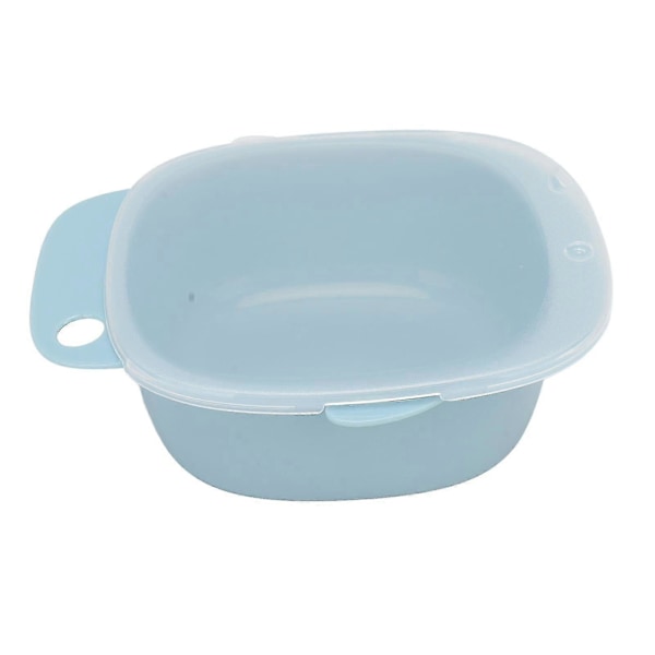 Stor Blå Babyskål med Fleksibelt, Fald-Resistent Design og Sikkert Låg - 400ML Spædbarns Fodringsløsning