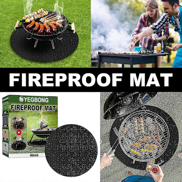Brandsäker Matta Högtemperatursskydd Flamskyddsmedel Picknickmatta Utomhus Camping Grillmatta Eldstad Eldmatta Resistent