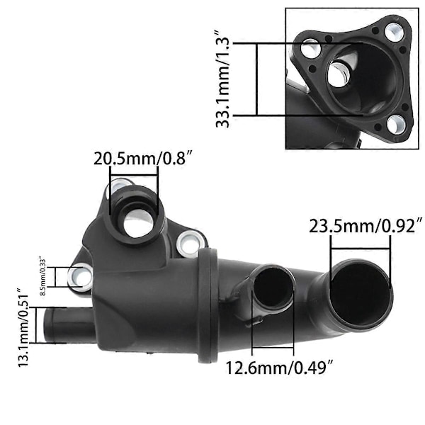 Termostathus Vandudløbsrør 25611-02801 til HYUNDAI Getz