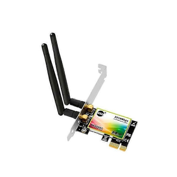 AX3000 Dual-Band 3000Mbps WiFi6 PCIe Wifi Adapter Trådlöst 2.4G/5G 802.11Ac/AX Wi-Fi 6 Kort för PC
