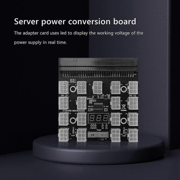Breakout Board 17 Port 6Pin LED Display Power Module Server Card Adapter egnet til 1200W 750W PSU GPU Min