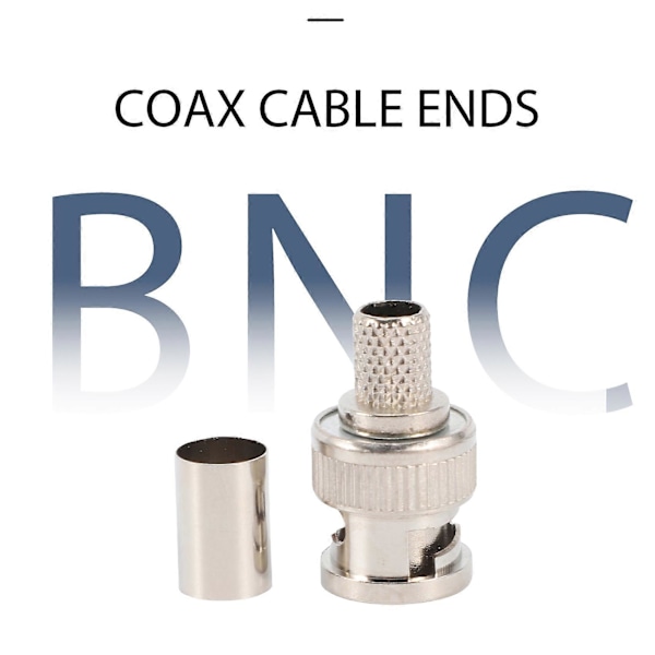 30 stk. BNC hann-krimp-kontakt for CCTV-system, hunnkobling, BNC