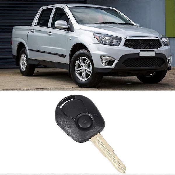 2 Knapper Fjernbetjeningsnøgle Skal til Ssangyong Actyon Kyron Rexton Uskåret Blad Nøgle Fob Cover Case Erstatning
