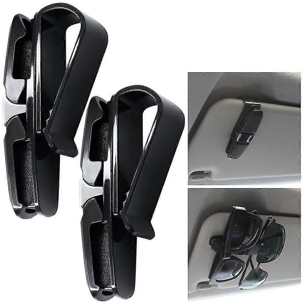 Glashållare för bilens solskydd, 2-pack Solglasögon/Glasögonfäste