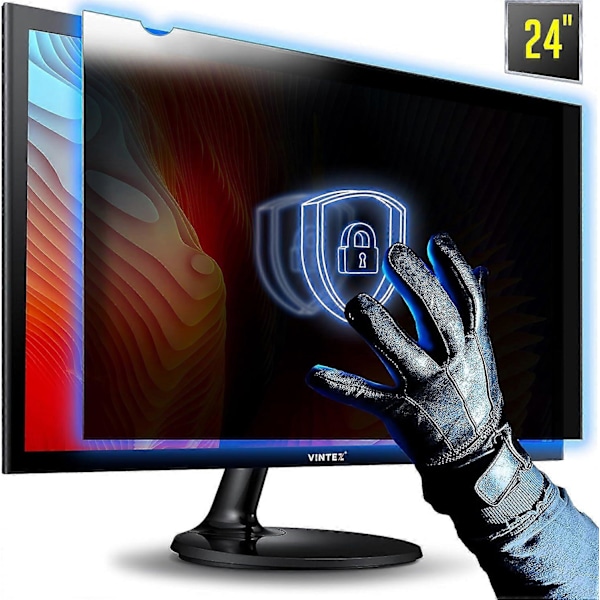 SQCLV 24 tommer Computer Privacy Screen Filter til 16:9 Widescreen Computerskærm - Anti-Glare - Anti-Ridse Beskyttelsesfilm til Databeskyttelse