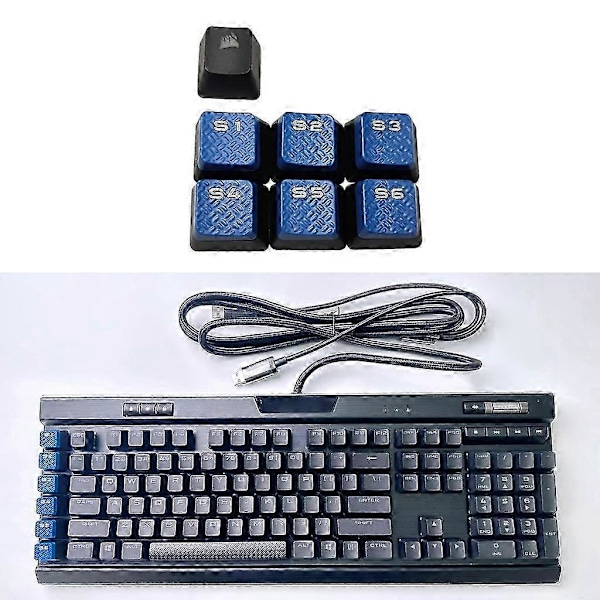 Makro Tastehetter 6STK S1S2S3S4S5S6 Tastehetter for Corsair K95 RGB Tastatur