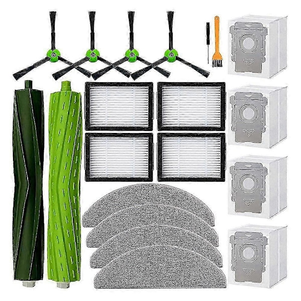 Passer for Combo I5+ J5+ Tilbehørssett - Rullebørste, Filter, Moppepute, Støvsugerpose, Sidebørste