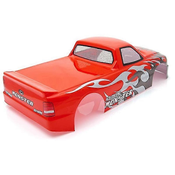 Til 1/10 Rc Bil T-10 Pvc Malet Karrosseri 1/10 Rc Bil Lastbil Bredde 205mm Akselafstand 255mm, rød