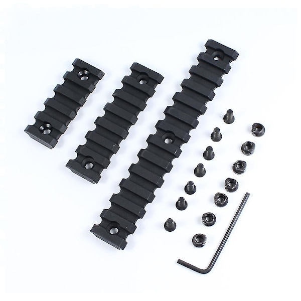 Svart 3-delad Nylon Plastskena 5/7/13 Kortplats 20mm Keymod Fäste Keymod Skenbas